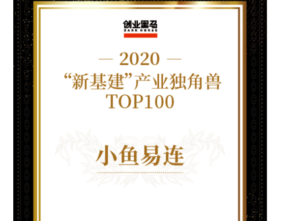 小鱼易连荣膺“新基建”产业独角兽，提供云视频解决方案