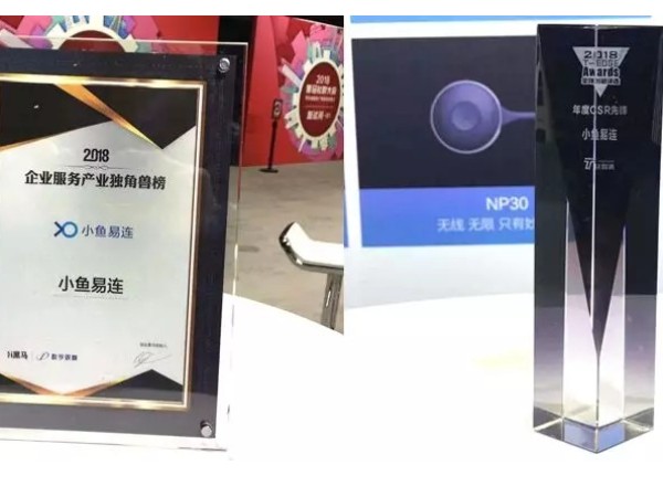 一天两奖！ 小鱼易连获企业服务产业独角兽+年度CSR先锋